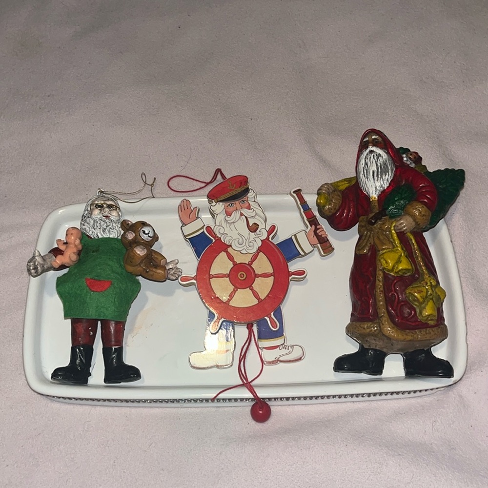 3 VNTG Kurt Adler Santa Clause Ornaments